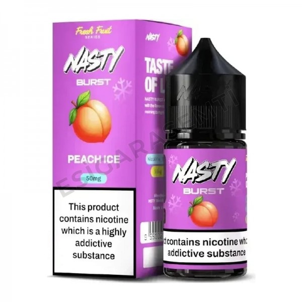 Nasty Burst Peach Ice Salt Likit 30ml – Şeftali ve Buz