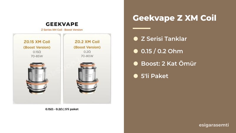 Geekvape Z XM Coil özellikleri