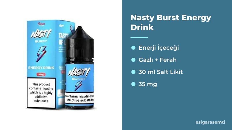 Nasty Burst Energy Drink özellikleri