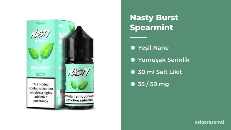 Nasty Burst Spearmint özellikleri