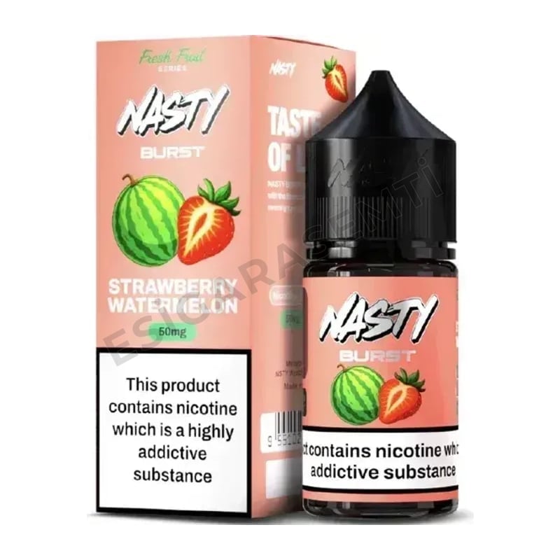 Nasty Burst Strawberry Watermelon Salt Likit 30ml – Çilek ve Karpuz