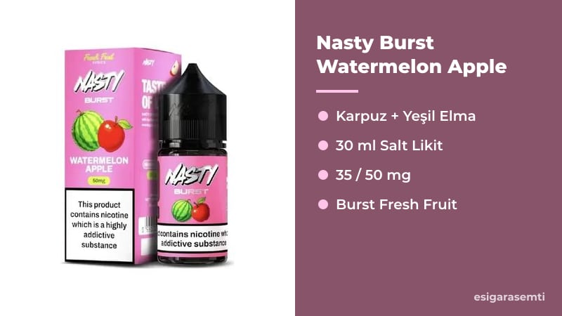 Nasty Burst Watermelon Apple özellikleri