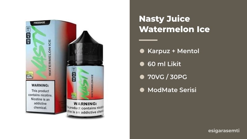 Nasty Juice Watermelon Ice özellikleri