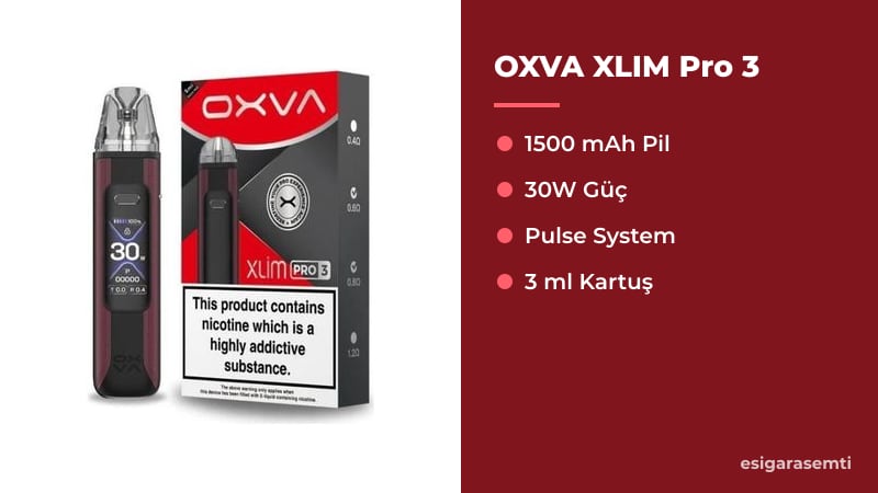 OXVA XLIM Pro 3 özellikleri