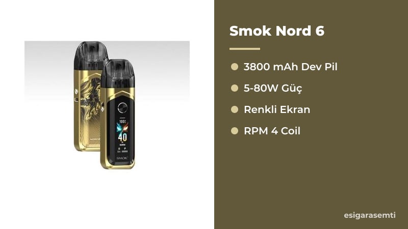 Smok Nord 6 özellikleri