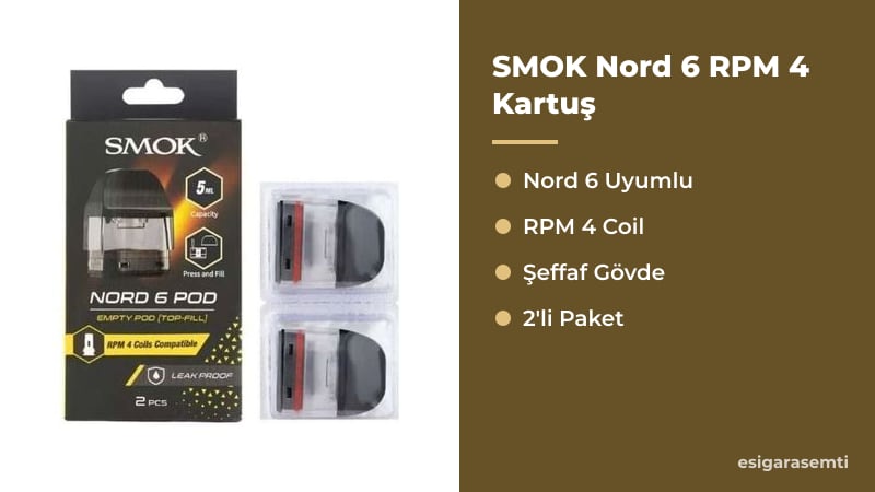 SMOK Nord 6 RPM 4 Kartuş özellikleri