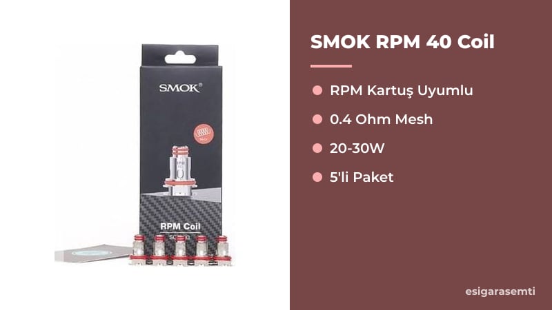 SMOK RPM 40 Coil özellikleri