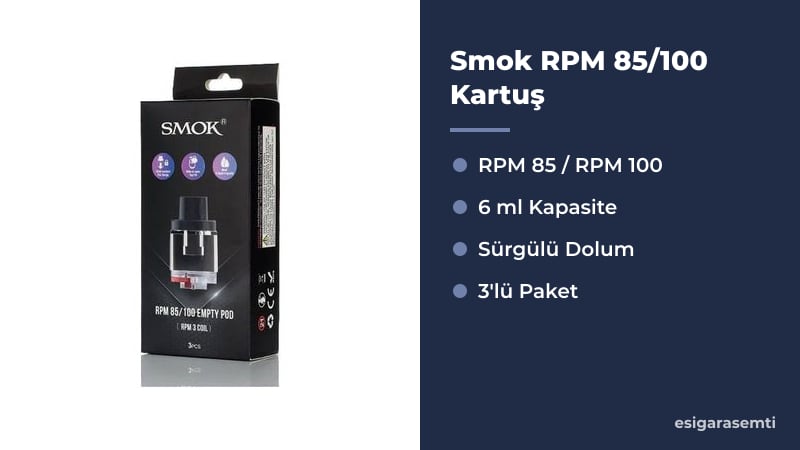 Smok RPM 85/100 Kartuş özellikleri