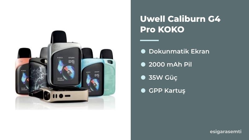 Uwell Caliburn G4 Pro KOKO özellikleri