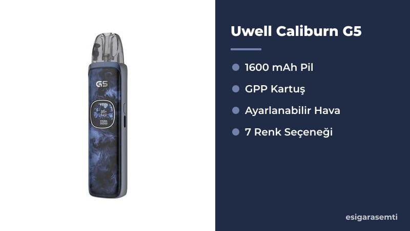 Uwell Caliburn G5 özellikleri