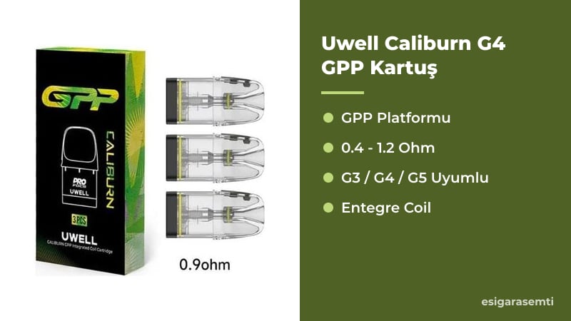 Uwell Caliburn G4 GPP Kartuş özellikleri