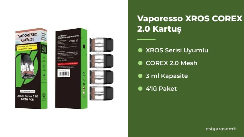 Vaporesso XROS COREX 2.0 Kartuş özellikleri